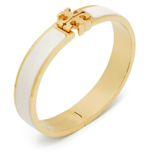 T WHITE BAGUETTE BANGLE FOR HER