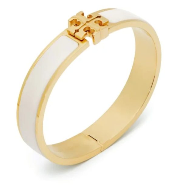 T WHITE BAGUETTE BANGLE FOR HER